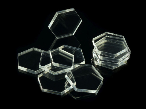 Crafters: Podstawki akrylowe - Transparentne - Heksagonalne 3x25 mm (10)